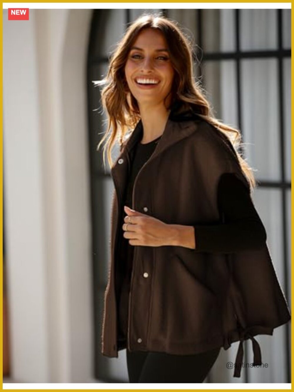 Oversized Fleece Vest Sleeveless Button Down Sherpa Jacket with Pockets - Picture 5 of 6